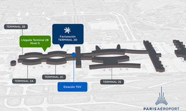 Mapa 3D del aeropuerto de París CDG