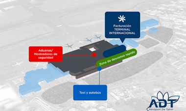 Mapa 3D del aeropuerto de PPT Tahiti